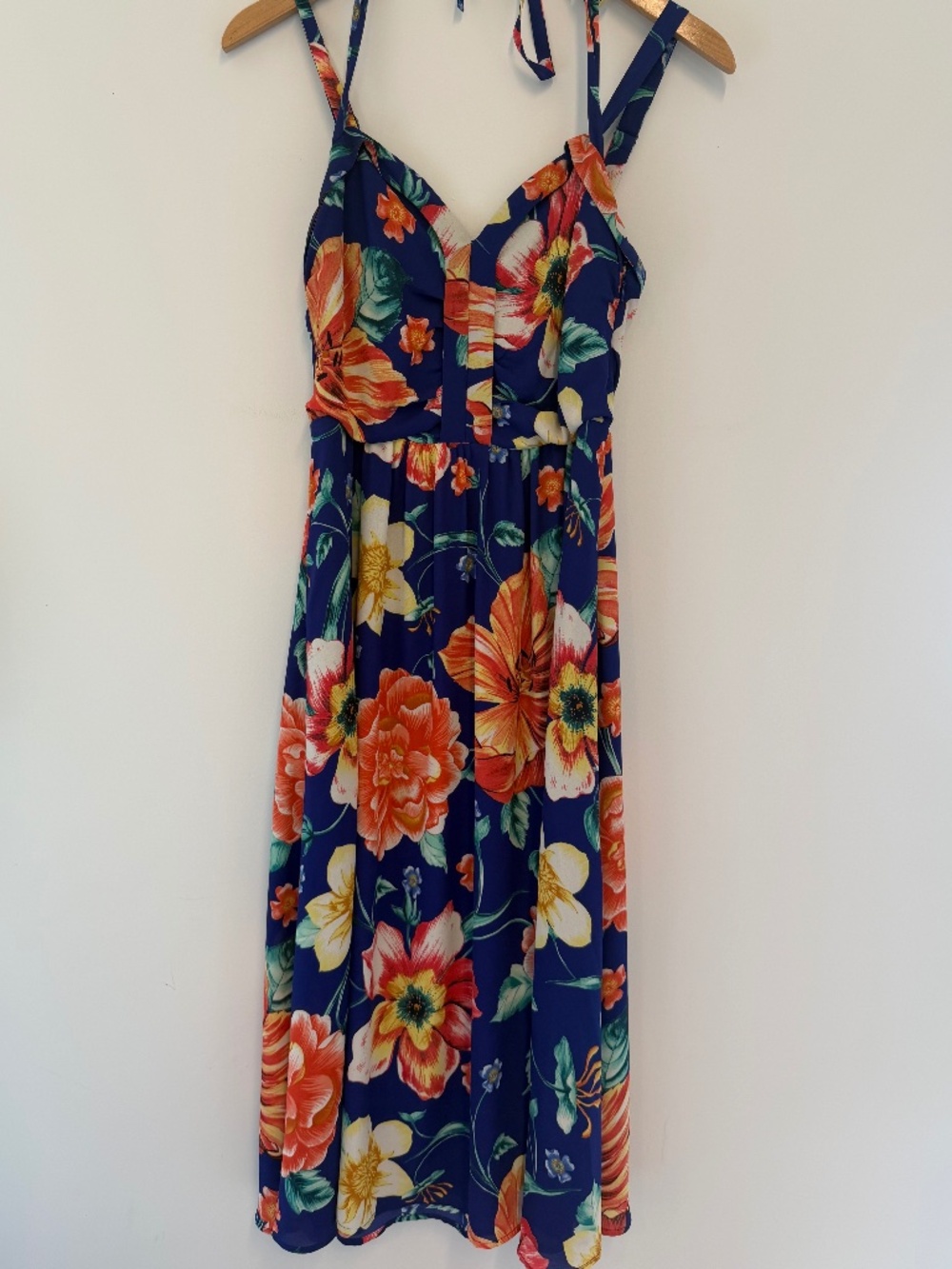 Anthropologie Moulinette Soeurs Annona Midi Dress, Blue floral, size 8 EUC